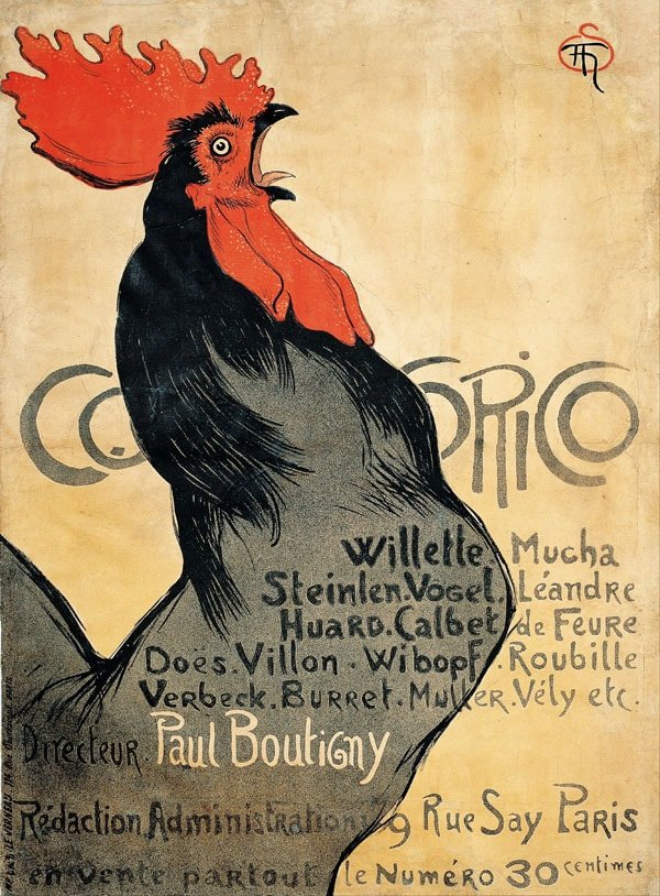 Plakat, Cocorico - Théophile Alexandre Steinlen, 70x100 cm