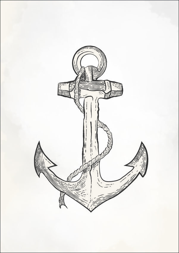 Plakat, Kotwica na jasnym tle, 40x50 cm