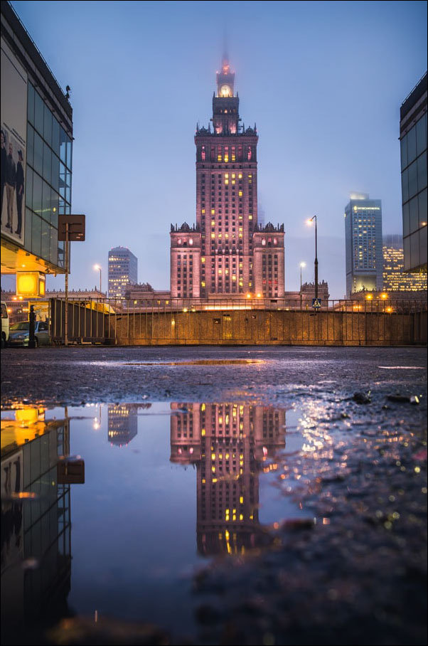 Plakat, Warszawa w kałuży, 50x70 cm