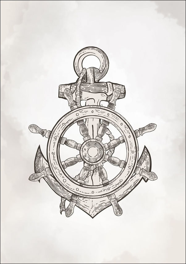 Plakat, Koło i Kotwica I, 70x100 cm