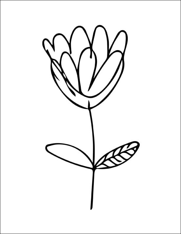 Plakat, Minimalistyczny kwiat, 21x29,7 cm