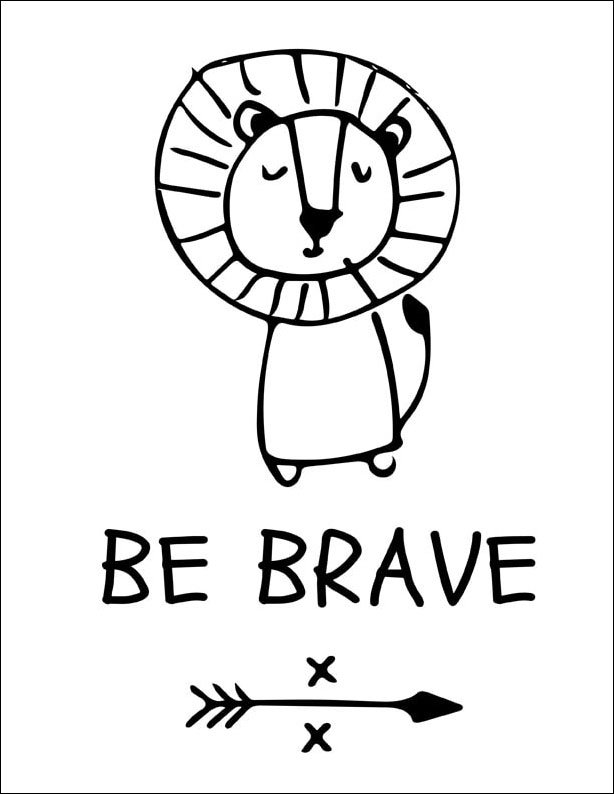 Plakat, Be brave, 30x40 cm