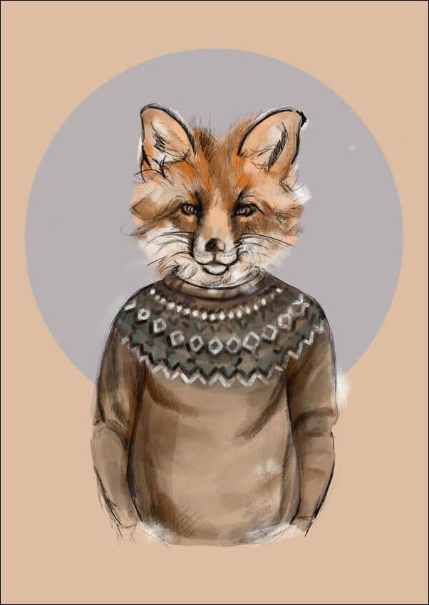 Plakat, Lis koło, 50x70 cm