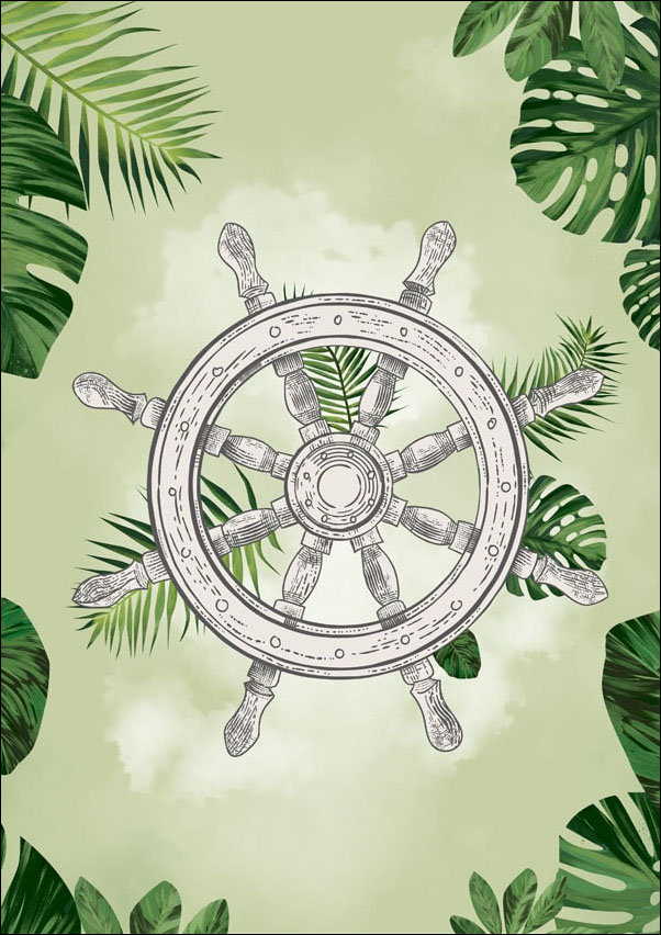 Plakat, Ster i liście, 30x40 cm