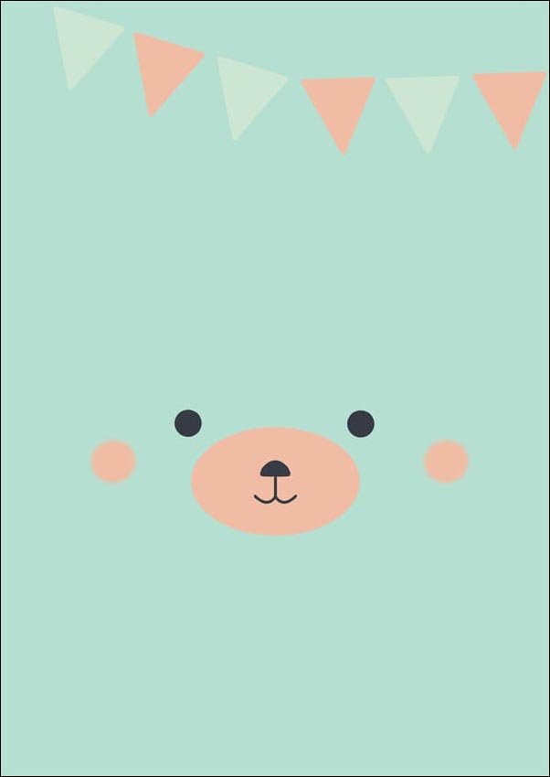 Plakat, Kotek urodzinowy, 20x30 cm