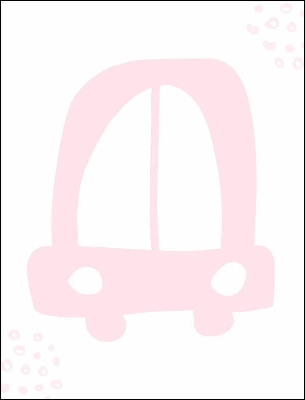 Plakat, Różowe auto, 60x80 cm