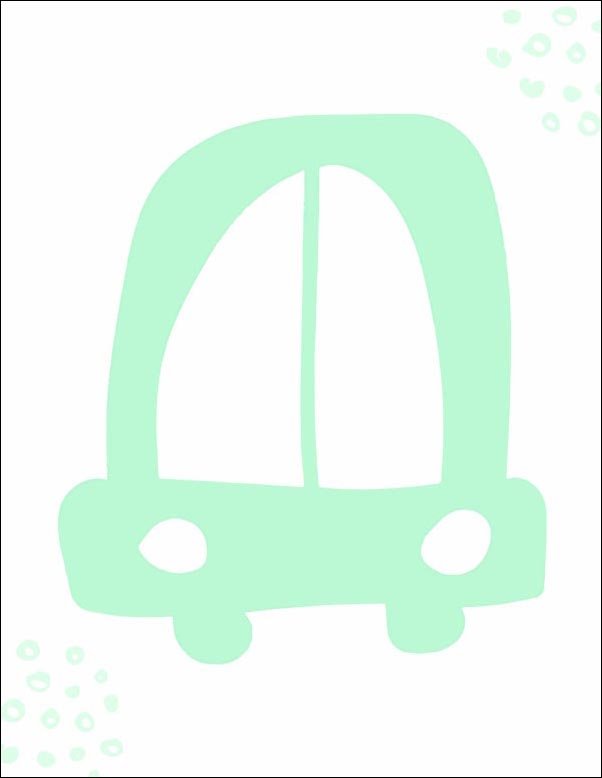 Plakat, Miętowe auto, 40x50 cm