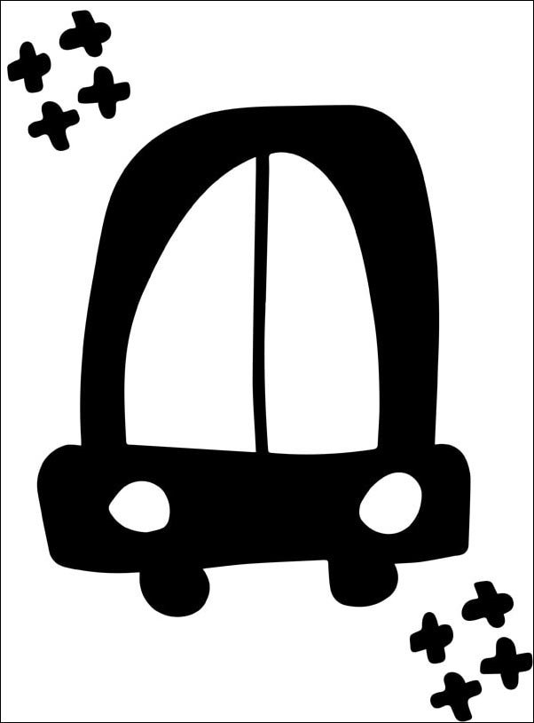 Plakat, Czarne auto, 50x70 cm