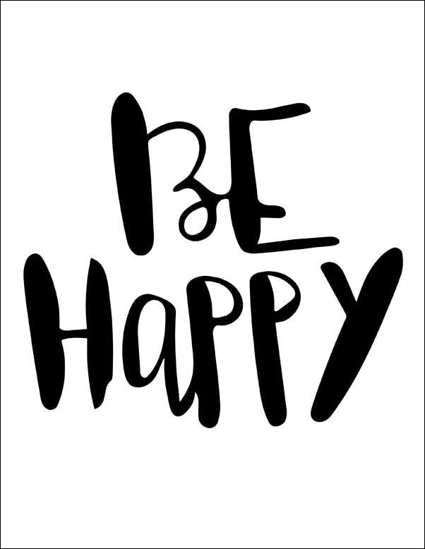 Plakat, Be happy, 21x29,7 cm