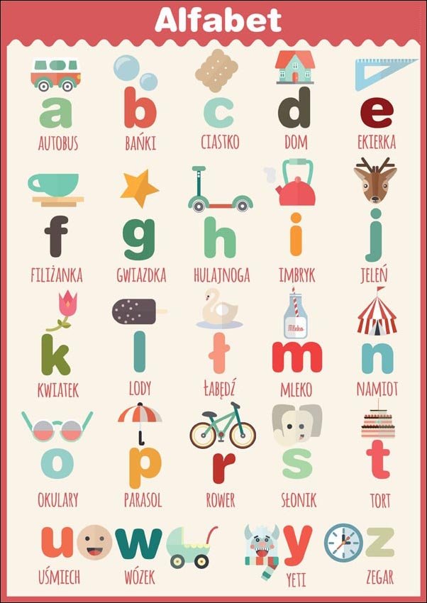 Plakat, Alfabet, 30x40 cm