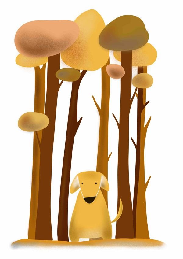 Plakat, Piesek w lesie, 40x50 cm