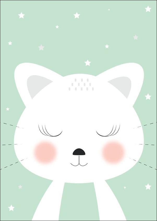 Plakat, Kotek miętowy, 29,7x42 cm