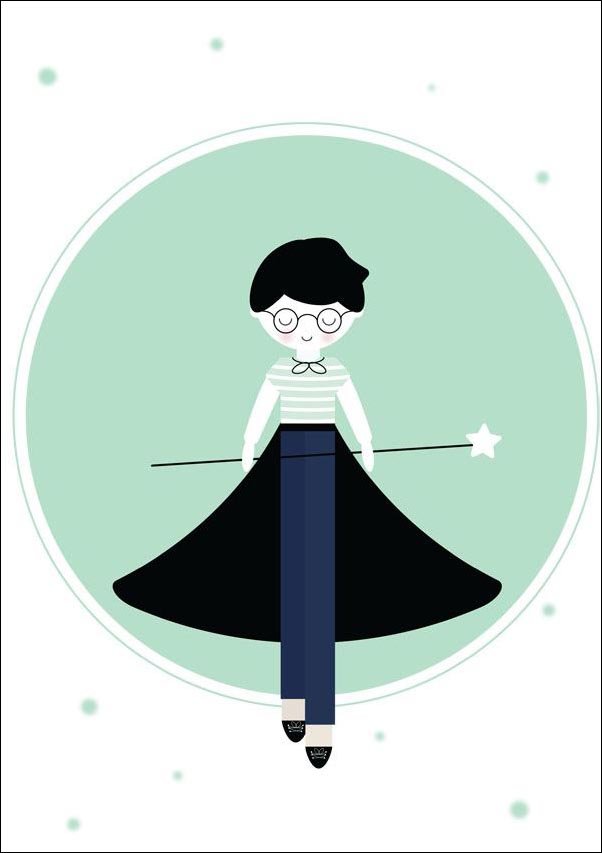 Plakat, Czarodziej Wituś miętowy, 70x100 cm