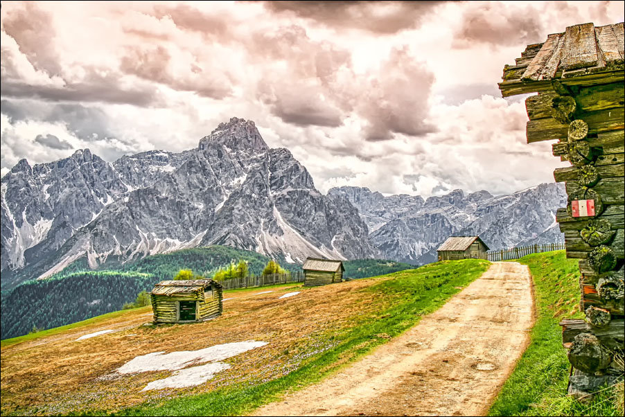 Plakat, Górskie chatki – 30x20 cm