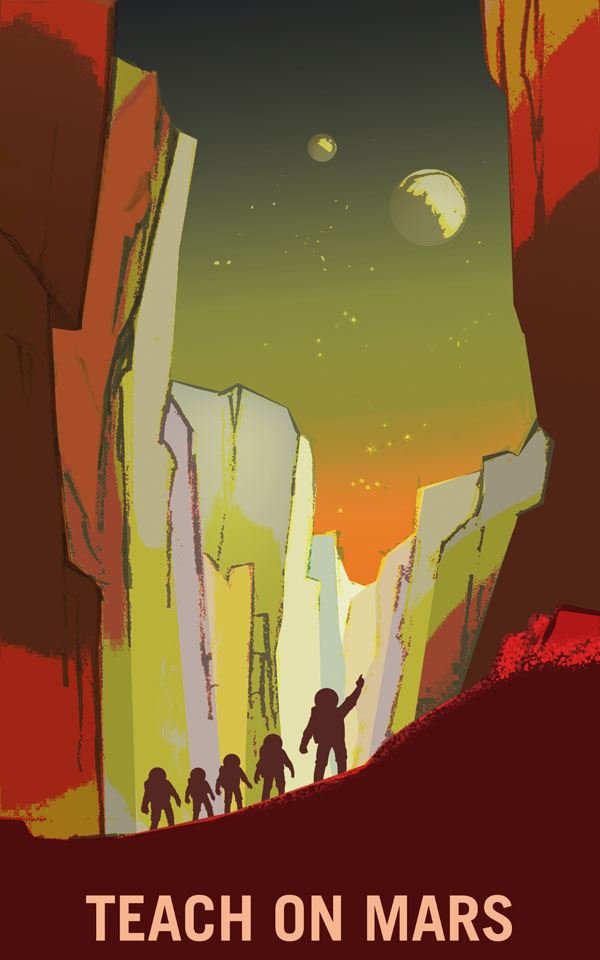 Plakat, Teach on Mars, 50x70 cm