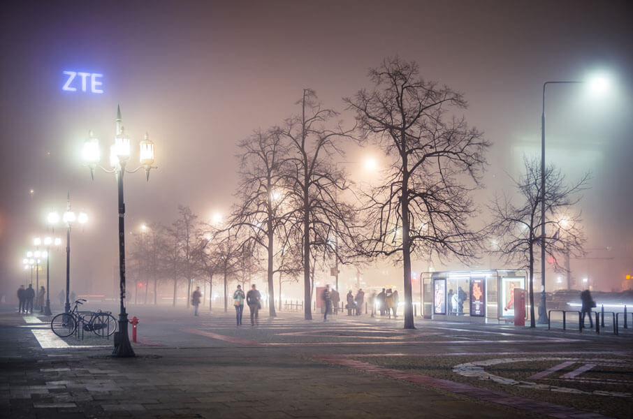 Plakat, Plac Konstytucji we mgle, 40x30 cm