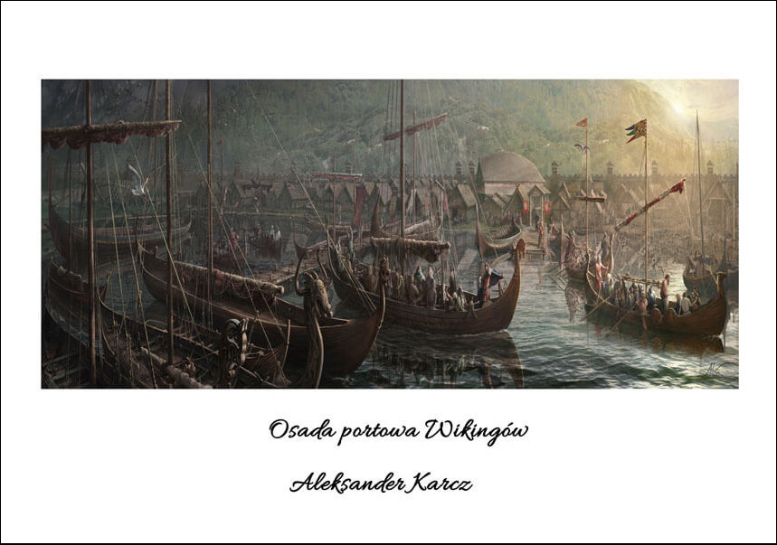 Plakat, Osada portowa wikingów, 70x50 cm