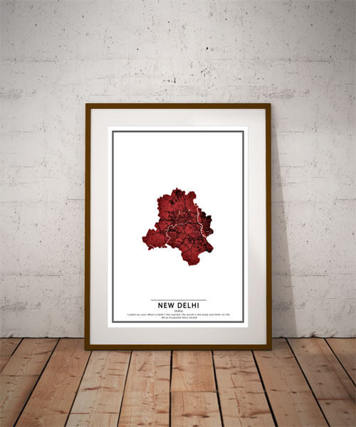 Plakat, Crimson Cities - New Delhi, 30x40 cm