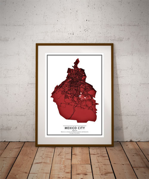 Plakat, Crimson Cities - Mexico City, 50x70 cm
