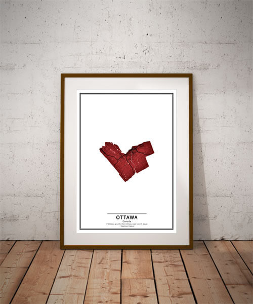 Plakat, Crimson Cities - Ottawa, 50x70 cm