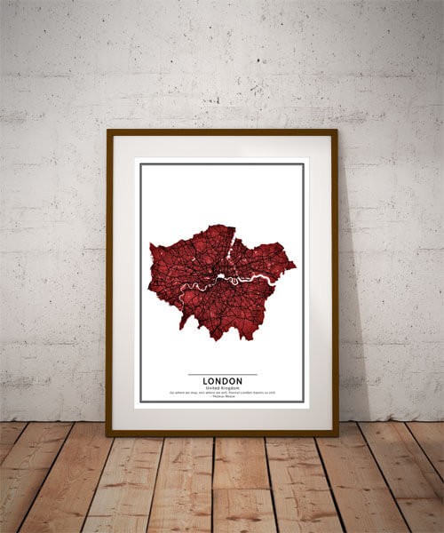 Plakat, Crimson Cities - London, 40x50 cm