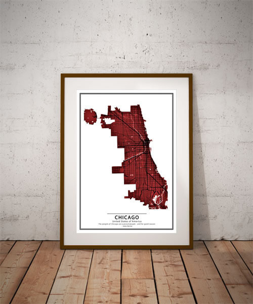 Plakat, Crimson Cities - Chicago, 50x70 cm