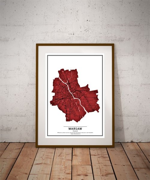 Plakat, Crimson Cities - Warsaw, 50x70 cm