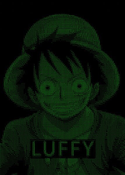 Plakat, H4CK3D - Luffy, One Piece, 40x50 cm