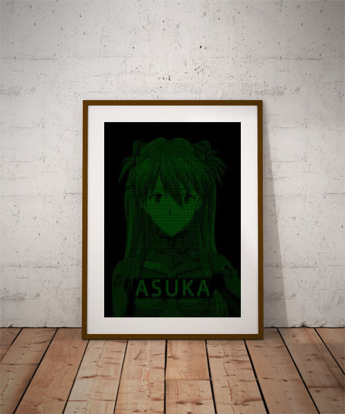 Plakat, H4CK3D - Asuka, Evangelion, 30x40 cm