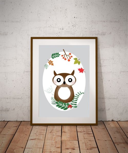 Plakat, Sowa, 30x40 cm