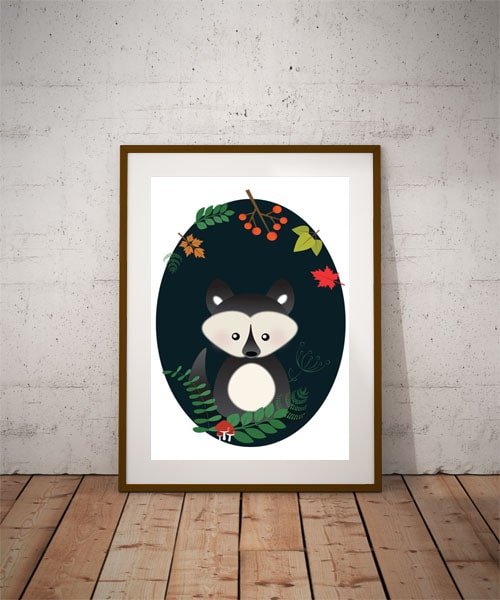 Plakat, Wilk ciemne tło, 30x40 cm