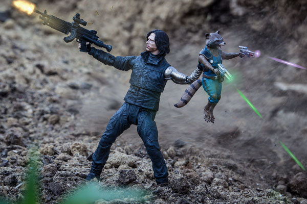 Plakat, Winter Soldier i Rocket Racoon, 50x40 cm