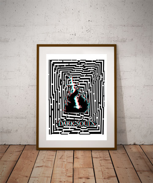 Plakat, Maze Gaze Dark Souls, 3D 20x30 cm