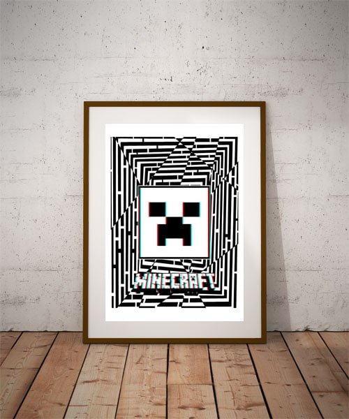 Plakat, Maze Gaze Minecraft, 3D 20x30 cm