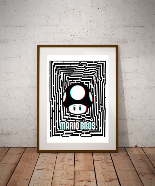 Plakat, Maze Gaze Mario Bros, 3D 70x100 cm