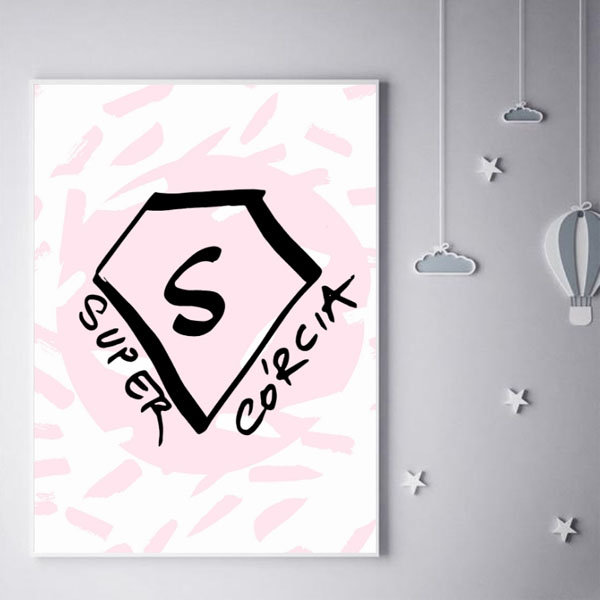 Plakat, Super Córcia na rózowym tle, 50x70 cm