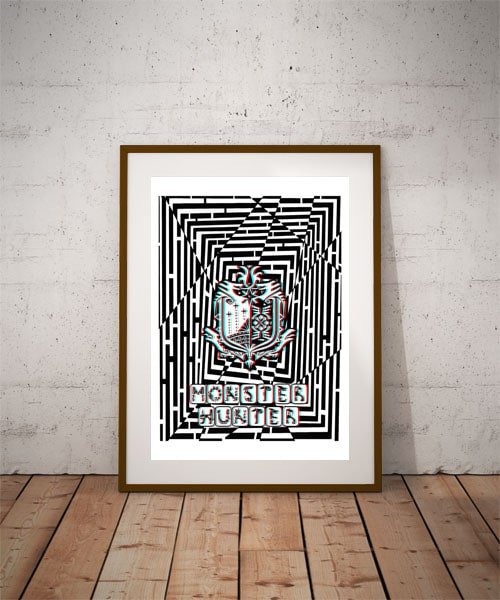Plakat, Maze Gaze Monster Hunter, 3D 40x50 cm