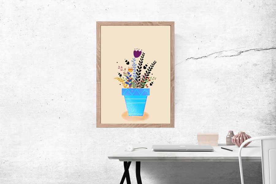Plakat, Kwiaty w doniczce, 70x100 cm