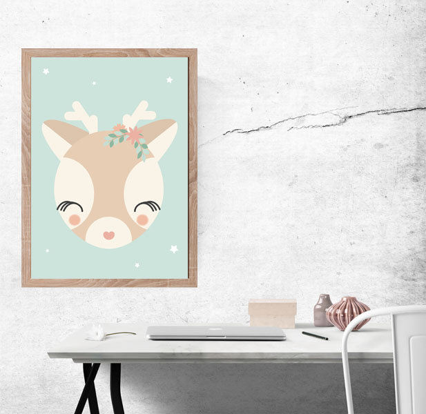 Plakat, Sarenka miętowe tło, 40x50 cm