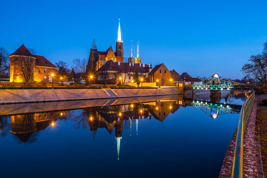 Plakat, Wrocław, wieczorne widoki, 100x70 cm