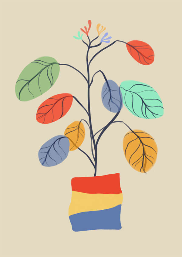 Plakat, Kolorowe liście, 40x50 cm