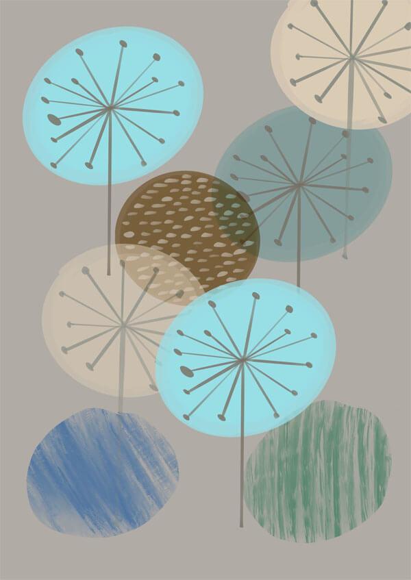 Plakat, Kolorowe dmuchawce, 70x100 cm