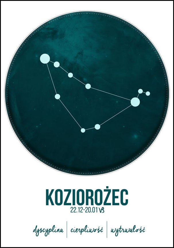 Plakat, Znak zodiaku, Koziorożec, 50x70 cm