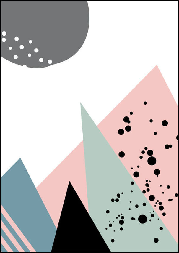 Plakat, Pastelowe góry, 61x91,5 cm