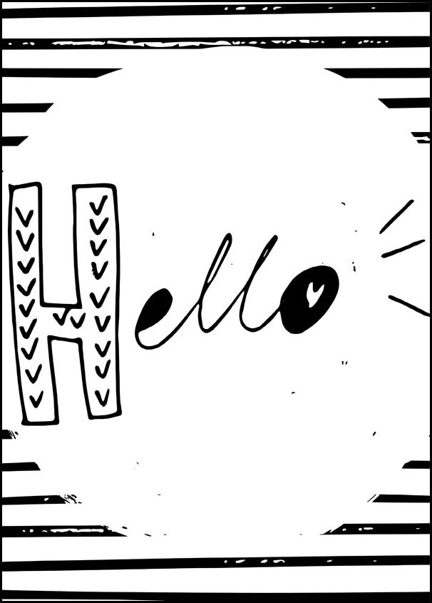 Plakat, Hello, 50x70 cm