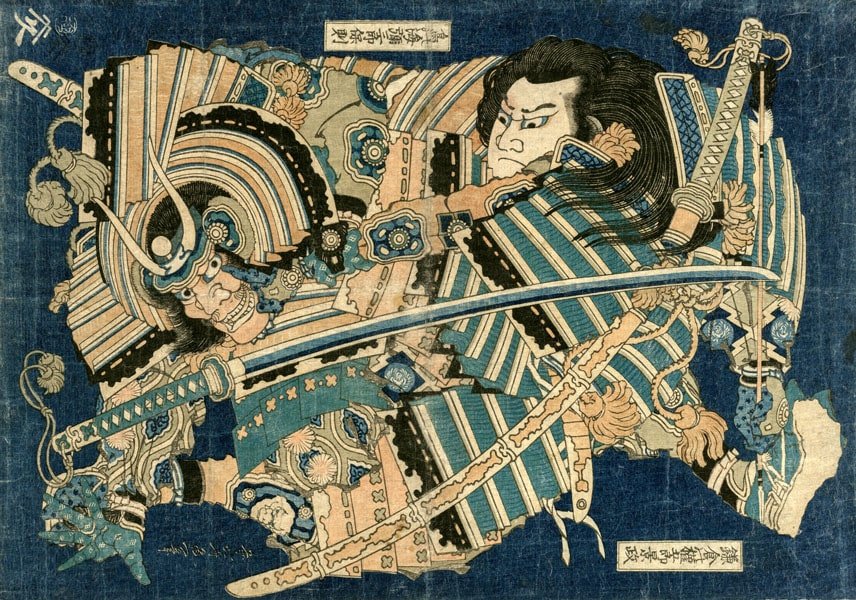 Plakat, Hokusai, Kamakura no Gengoro Seizing Torinoumi Tasaburo, 70x50 cm