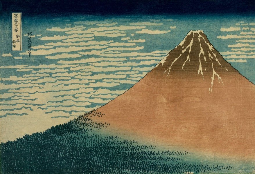 Plakat, Hokusai, Fuji in Clear Weather, 100x70 cm