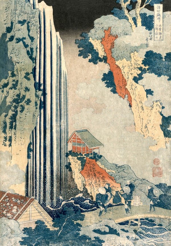 Plakat, Hokusai, Ono Waterfall on the Kiso Road, 50x70 cm