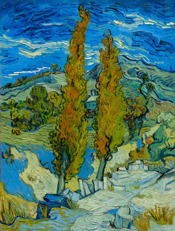 Plakat, Vincent Van Gogh, The Poplars at Saint-Rémy, 50x70 cm