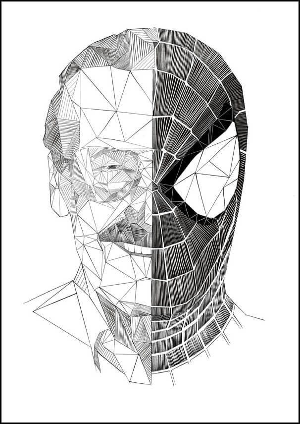 Plakat, Geometryczny Stan Lee, 60x80 cm